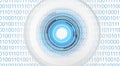 Robot eye artificial intelligence data visualization machine learning or data scan 3d-illustration