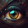 Robot eye in cyberpunk style Royalty Free Stock Photo