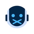 Robot Face Icon Silent Shocked Face Emotion Robotic Emoji