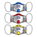 Set of reusable masks with robot face