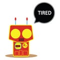 robot feeling tired. Vector illustration decorative design