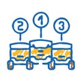 robot fleet autonomous delivery icon doodle illustration