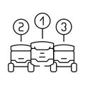 robot fleet autonomous delivery line icon vector illustration