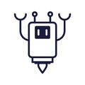 Robot floating cyborg isolated icon