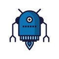 Robot floating cyborg isolated icon