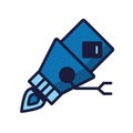 Robot floating cyborg isolated icon