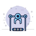 Robot floating technology isolated icon Royalty Free Stock Photo