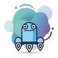 Robot floating technology isolated icon