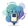 Robot floating technology isolated icon Royalty Free Stock Photo