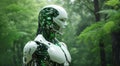 Robot in forest Silent Guardian The Metallic Intrigue in the Forest's Embrace