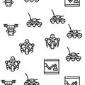 Robot Future Electronic Equipment Vector Seamless Pattern Royalty Free Stock Photo