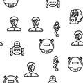 Robot Future Electronic Equipment Vector Seamless Pattern Royalty Free Stock Photo