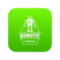 Robot future icon green vector