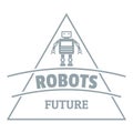 Robot future logo, simple gray style