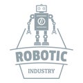 Robot future logo, simple gray style