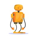 Robot, futuristic character of orange color. Idea of automation