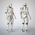 Robot futuristic design concept 3d rendering - various view