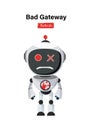 Robot gateway character vector design. Robot ai technology for website.