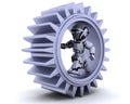 Robot with gear mechanism Royalty Free Stock Photo