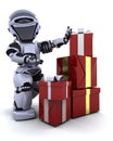 Robot with gift boxes with bows