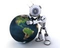 Robot with globe