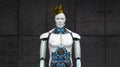 robot golden crown Royalty Free Stock Photo