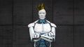 Robot King Crown Royalty Free Stock Photo