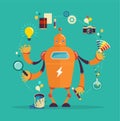 Robot graphic designer - creative thinking