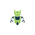 Robot green logo vector icon illustration