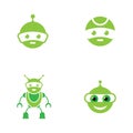 Robot green logo vector icon illustration