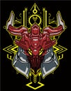 Red Robot gundam bull head sacred geometry