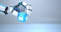 Robot Hand Cube DLock Royalty Free Stock Photo