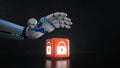 Robot Hand Cube DLock Royalty Free Stock Photo