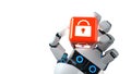 Robot Hand Cube DLock Royalty Free Stock Photo
