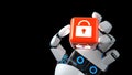 Robot Hand Cube DLock Royalty Free Stock Photo