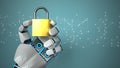 Robot Hand DLock, Network Security Royalty Free Stock Photo