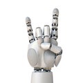 Robot hand gesturing a rock and roll sign 3d rendering