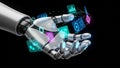 Robot Hand Holding Digital Interface Royalty Free Stock Photo