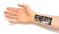 Robot hand inside human hand - Prosthesis concept Royalty Free Stock Photo