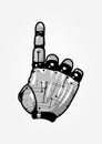 Robot hand one finger illustration vector art Royalty Free Stock Photo