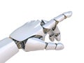 Robot hand pointing index finger, touching gesture 3d rendering