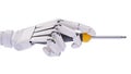 Robot hand with screwdriver, automation concept