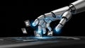 Robot Hand Touching Digital Cubes Royalty Free Stock Photo
