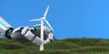 Robot Hand Wind Turbine Wind Farm