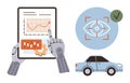 Autonomous Vehicle Analysis with Robotic Automation and AI-Assisted Monitoring Royalty Free Stock Photo