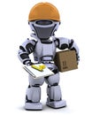 Robot in hardhat with clipboard