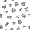 robot harvests automation seamless pattern vector