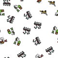robot harvests automation seamless pattern vector