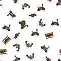 robot harvests automation seamless pattern vector