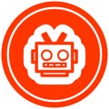 robot head circular icon